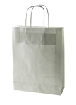 Papirpose hvit hvite handtak 32x12x40 cm.100 stk
