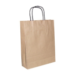 Papirpose brun sorte handtak 32x12x40 cm.100 stk