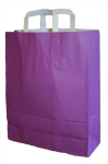 Papirpose lilla hvite handtak 32x12x40cm.