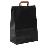 Papirpose med flate h�ndtak svart 32x45 cm