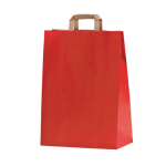 Papirpose med flate h�ndtak r�d 32x45 cm